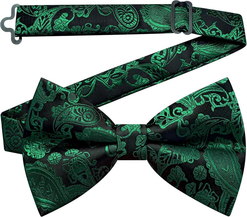 GUSLESON Bow Ties for Men Pre-tied Adjustable Paisley Bowties for Wedding Business Party - Image 1